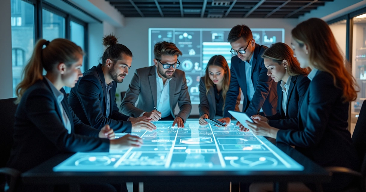 Equipe desenvolve aplicativo para negócios