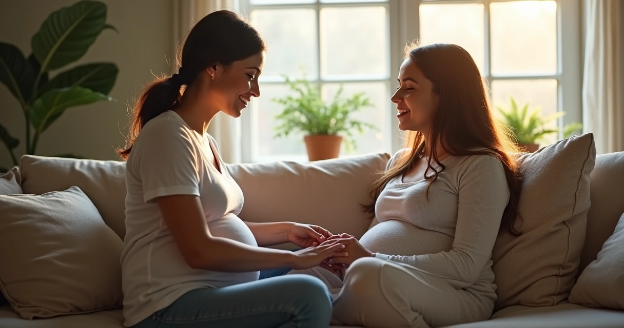 Gestante recebendo apoio emocional 