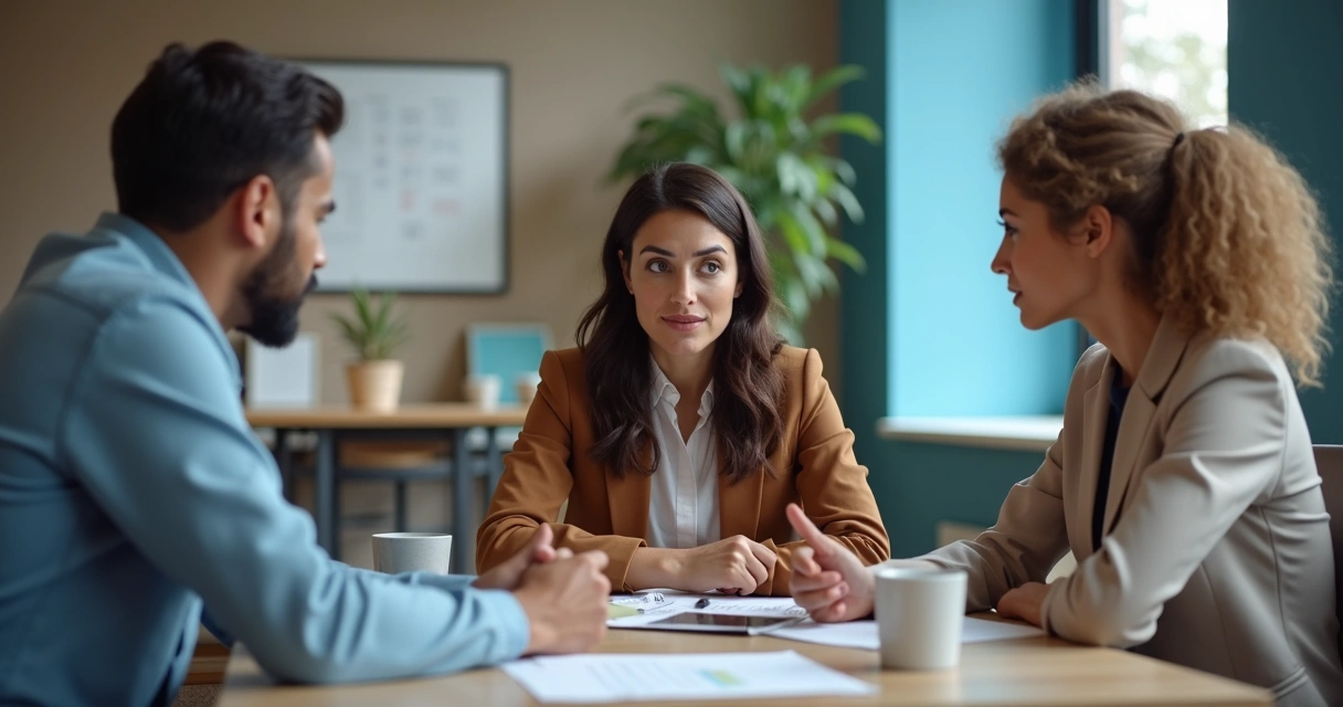 Colegas trocando apoio em ambiente de trabalho 