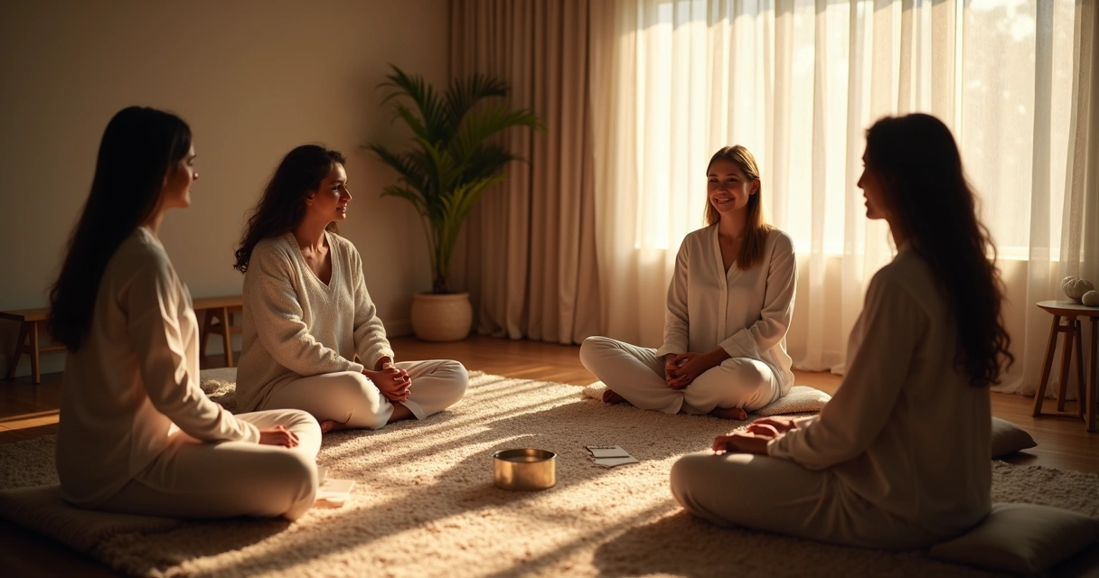 Sessão de constelação sistêmica em ambiente acolhedor