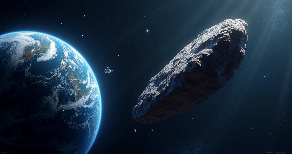 Asteroide Apophis próximo à Terra com satélites ao fundo