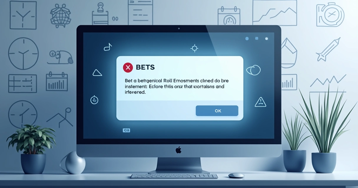 Tela de computador mostrando erro em apostas online