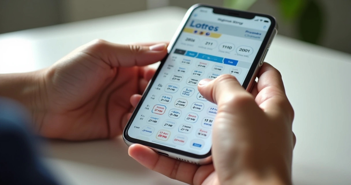 Pessoa escolhendo dezenas da Mega-Sena em celular 