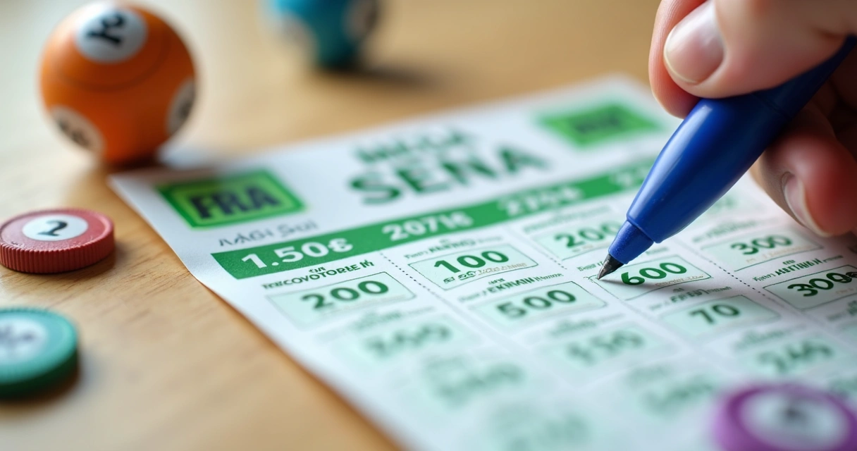 Volante preenchido com números para Mega Sena 