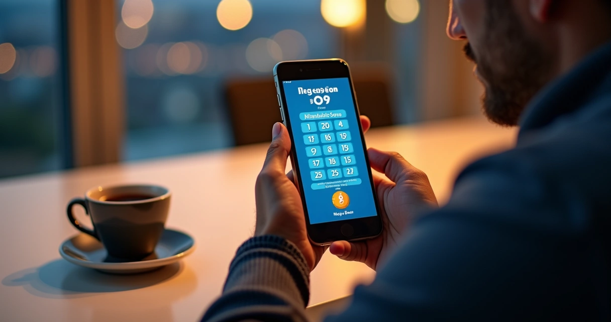 Pessoa usando o celular para apostar na Mega-Sena 