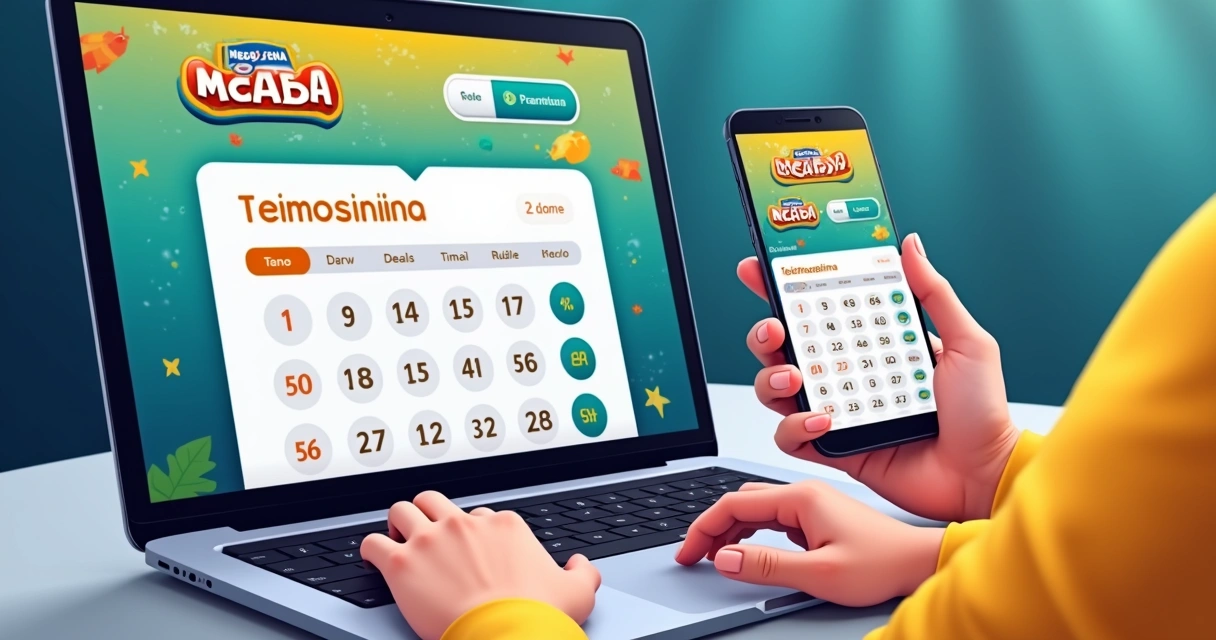 Pessoa apostando online na Mega-Sena com teimosinha 