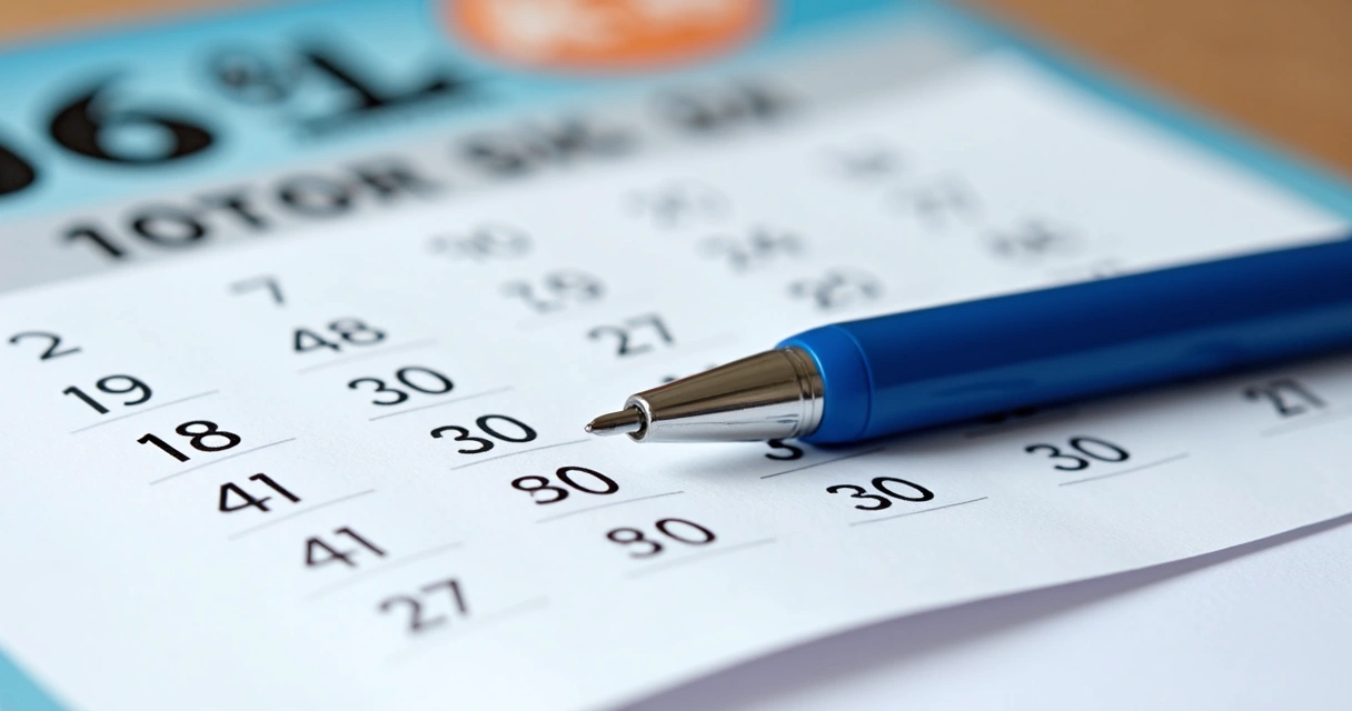 Cartela da Mega-Sena com seis dezenas marcadas 