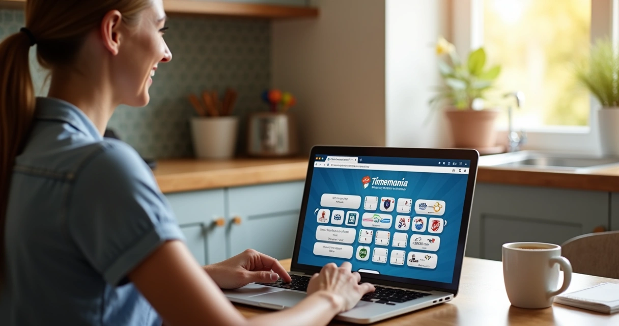 Pessoa usando notebook para fazer aposta online na Timemania 