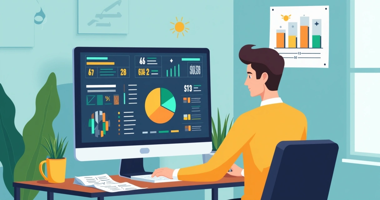 Homem analisando dados de apostas esportivas em computador 