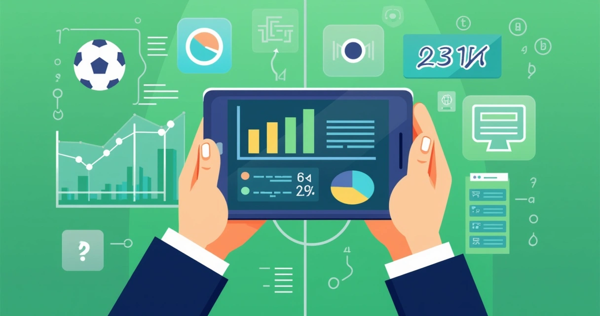 Pessoa segurando celular com aplicativo de estatísticas de futebol na tela 