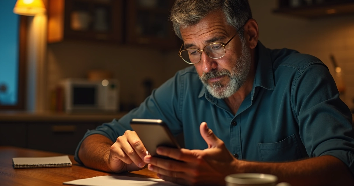Pessoa utilizando o celular para apostar na Lotomania online 