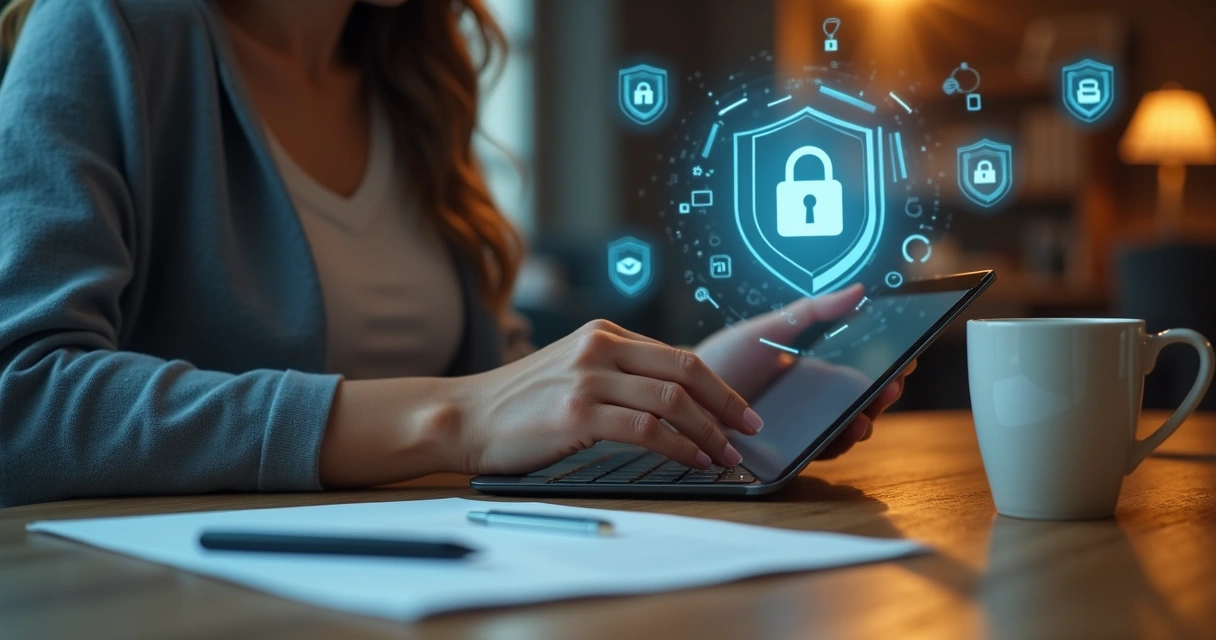 Pessoa confiante aposta online em tablet em ambiente seguro 