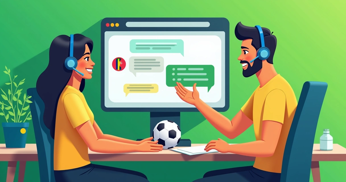 Pessoa resolvendo dúvida em português na central de atendimento online 