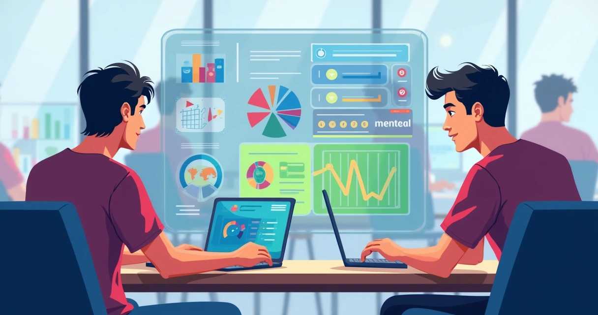 Três apostadores assistindo a uma partida de futebol em um notebook, com gráficos coloridos de odds e cotações ao fundo