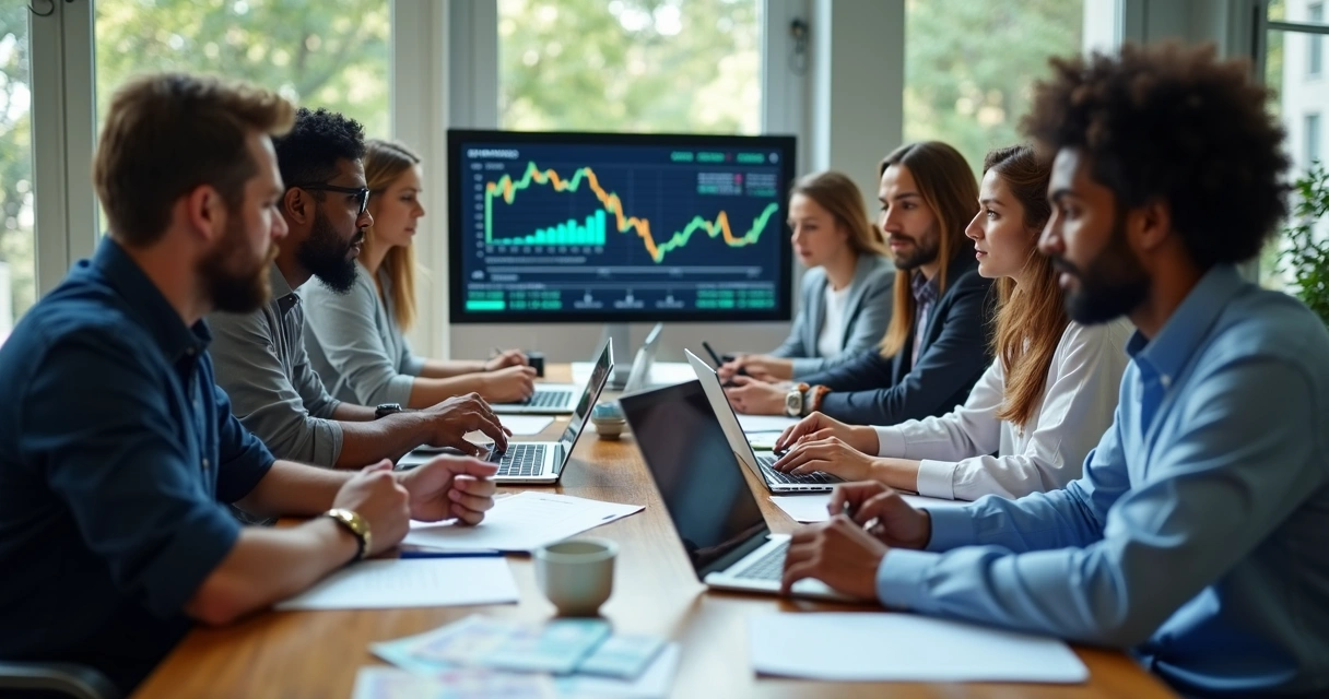 Pessoas analisando apostas de mercado de previsão 