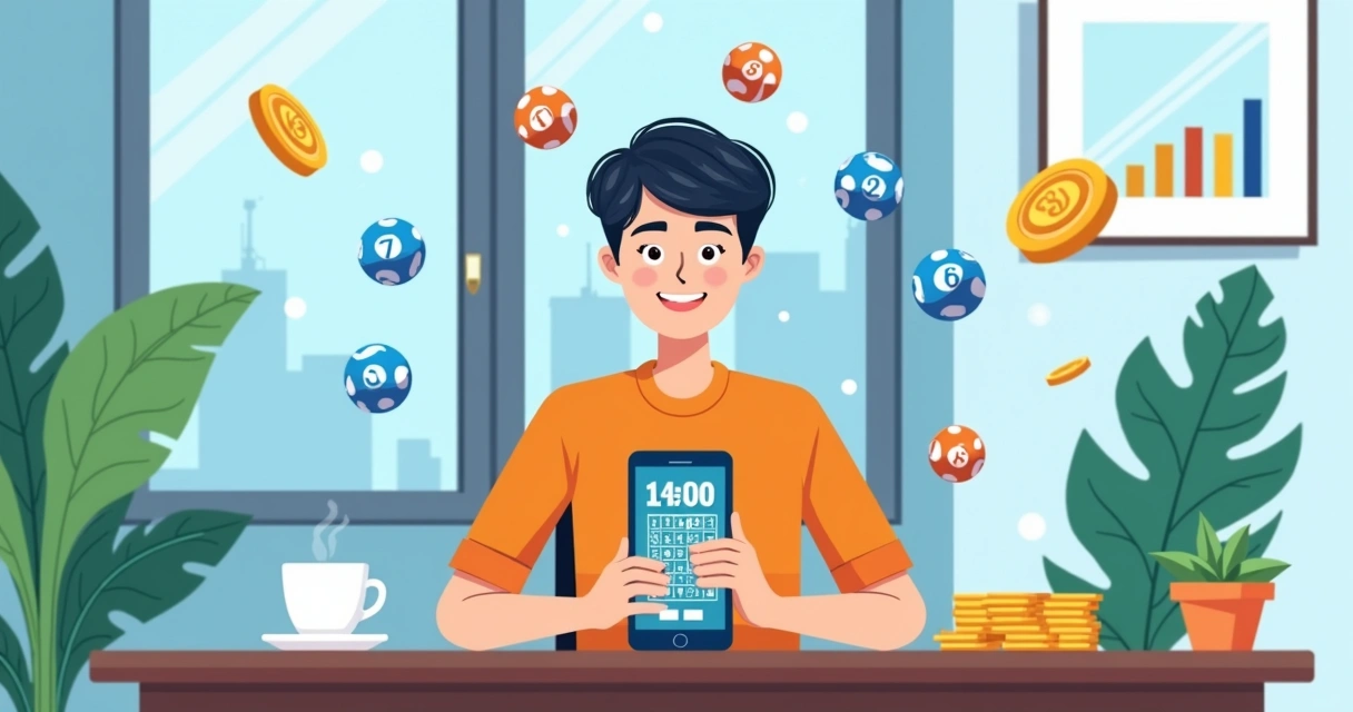 Pessoa usando celular para participar de bolões online