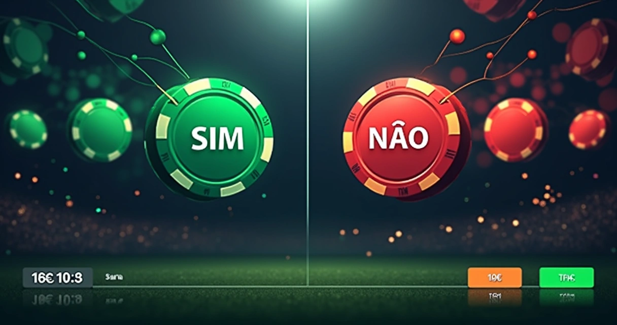 Tela de mercado de apostas esportivas mostrando apostas em sim e não lado a lado 