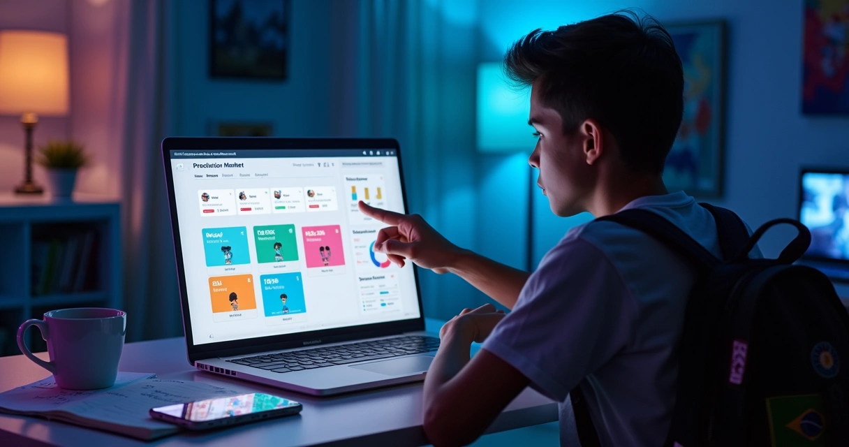 Pessoa analisando apostas em diferentes eventos culturais na tela do notebook 