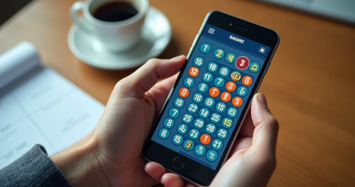 Celular exibindo aposta online em sorteio de loteria 