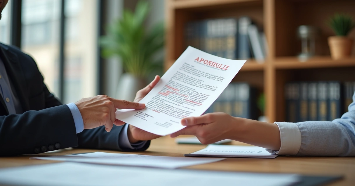 Pessoa apresentando documento apostilado em cartório