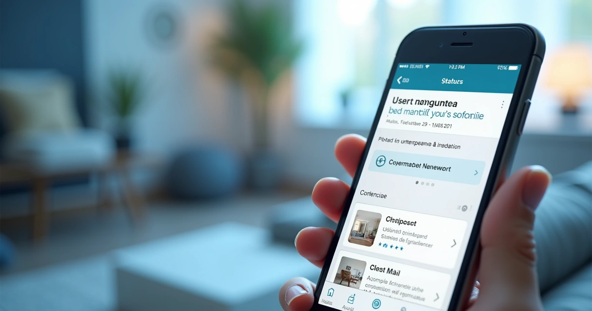 Interface de aplicativo de assistência técnica, mostrando protocolo e status do chamado 