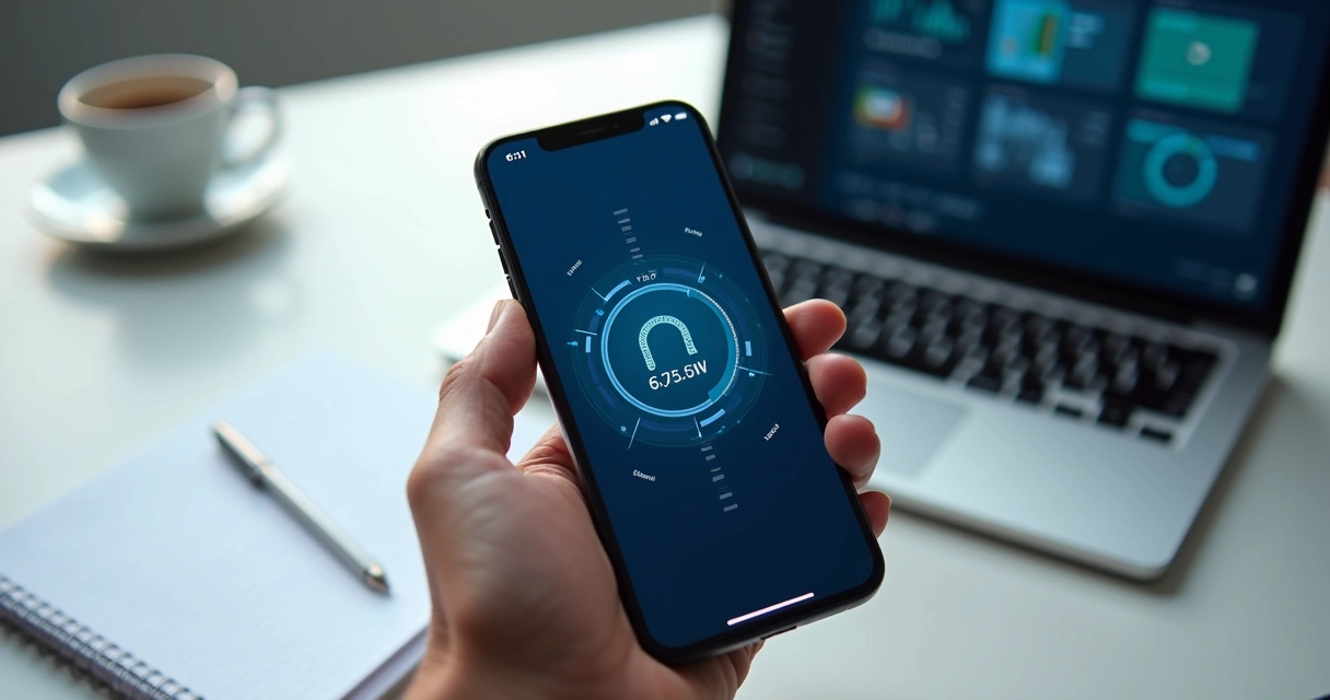 Aplicativo autenticador exibindo código em smartphone 