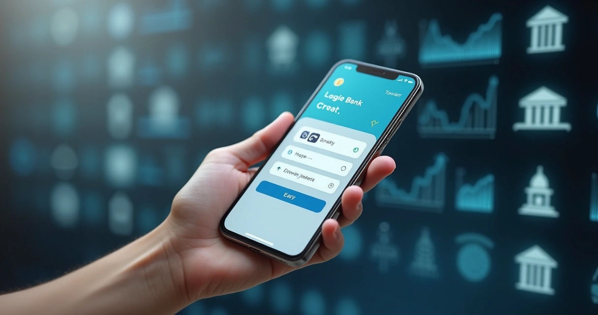 Celular com aplicativo bancário fácil de usar 