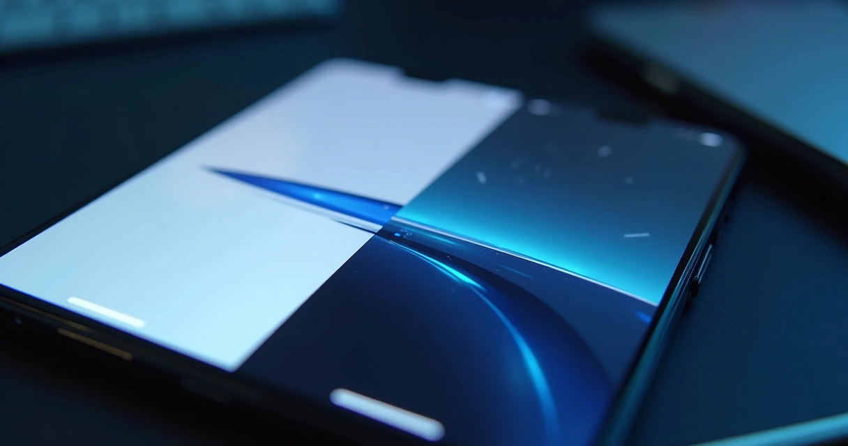 Interface de app com dark mode ativado