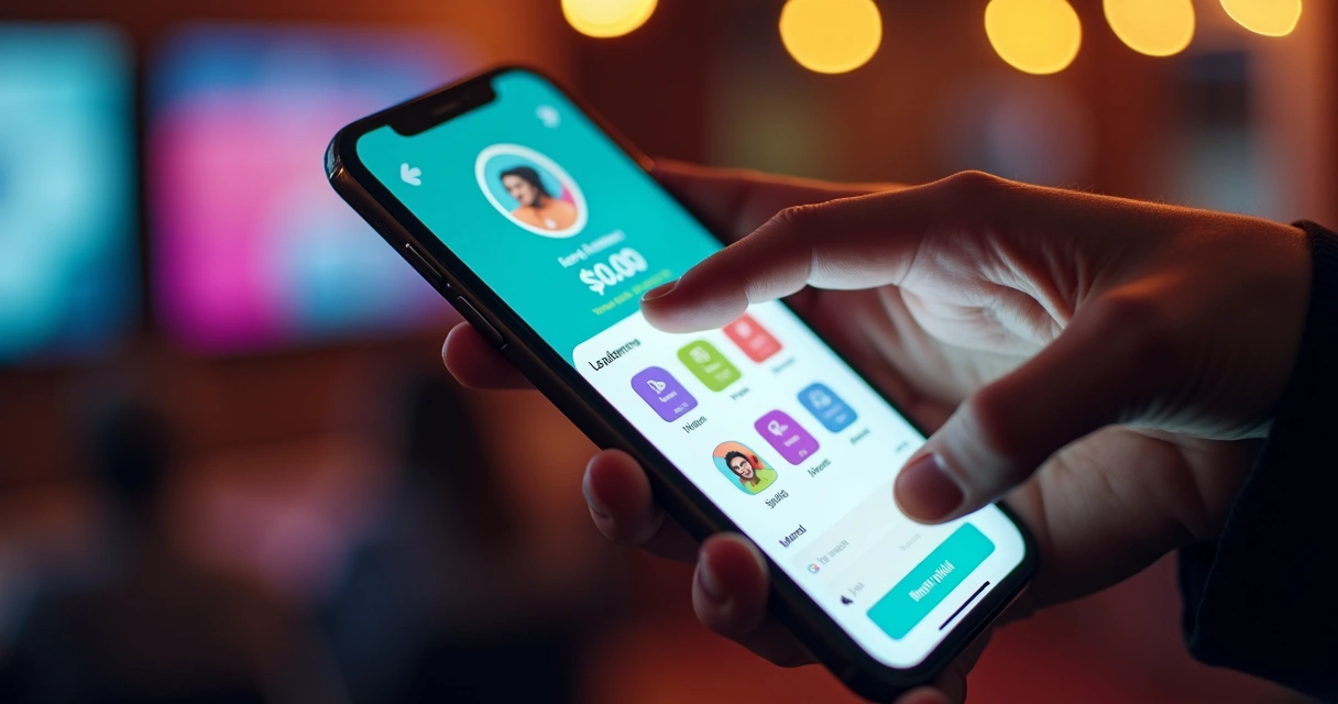 Gamification features in a mobile app interface 