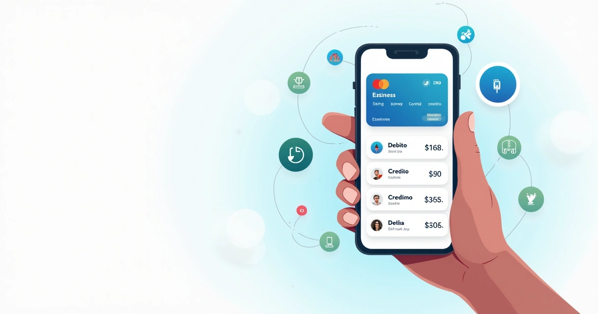 Tela de aplicativo mostrando o controle de gastos em cartão múltiplo 