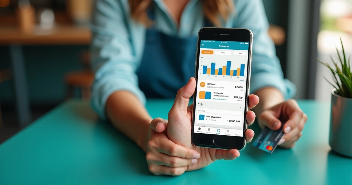 Celular mostrando app de gestão de custos para e-commerce