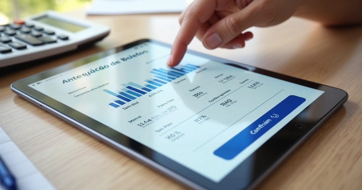 Tela do app Kolek mostrando simulação de antecipação de boletos 