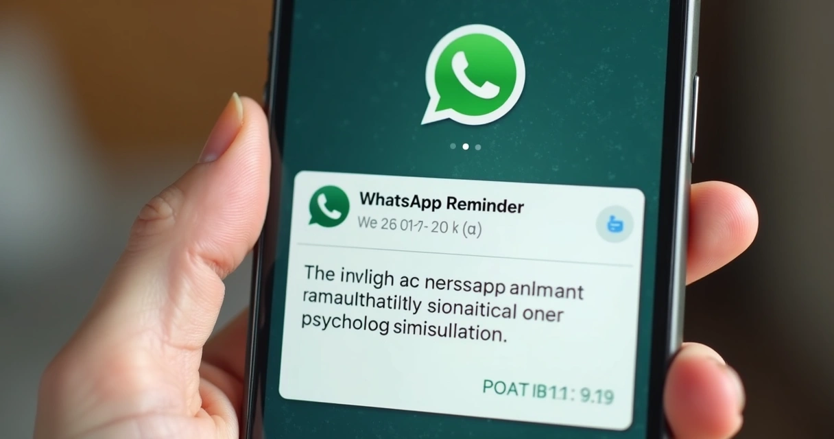 Tela de WhatsApp mostrando lembrete automático de consulta psicológica