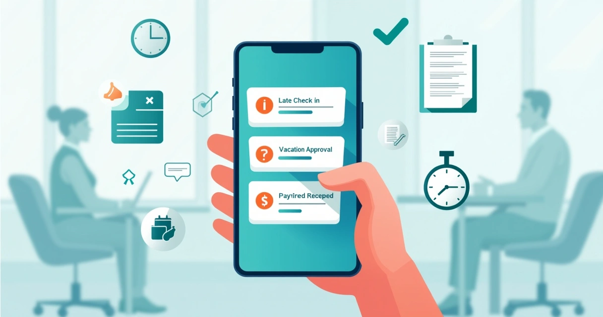 Aplicación móvil con notificaciones de asistencia y vacaciones 