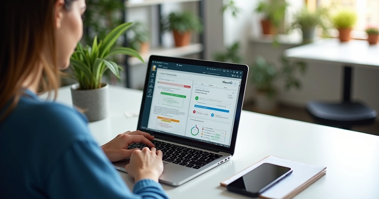Desenvolvedor criando app simples no Power Apps em notebook com tela de interface do Power Apps exibida 