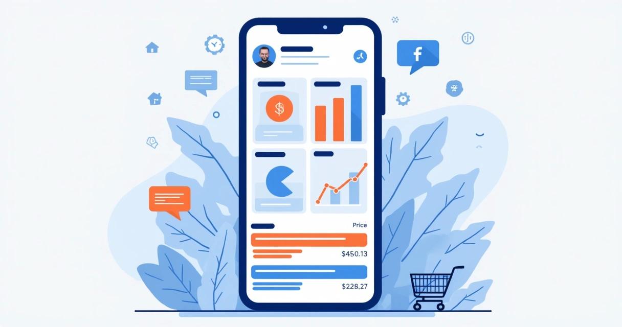 Tela de aplicativo Seller BUP mostrando gráficos de estoque e preços 