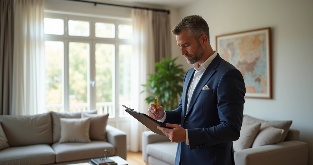 Appraiser inspecting interior of home 
