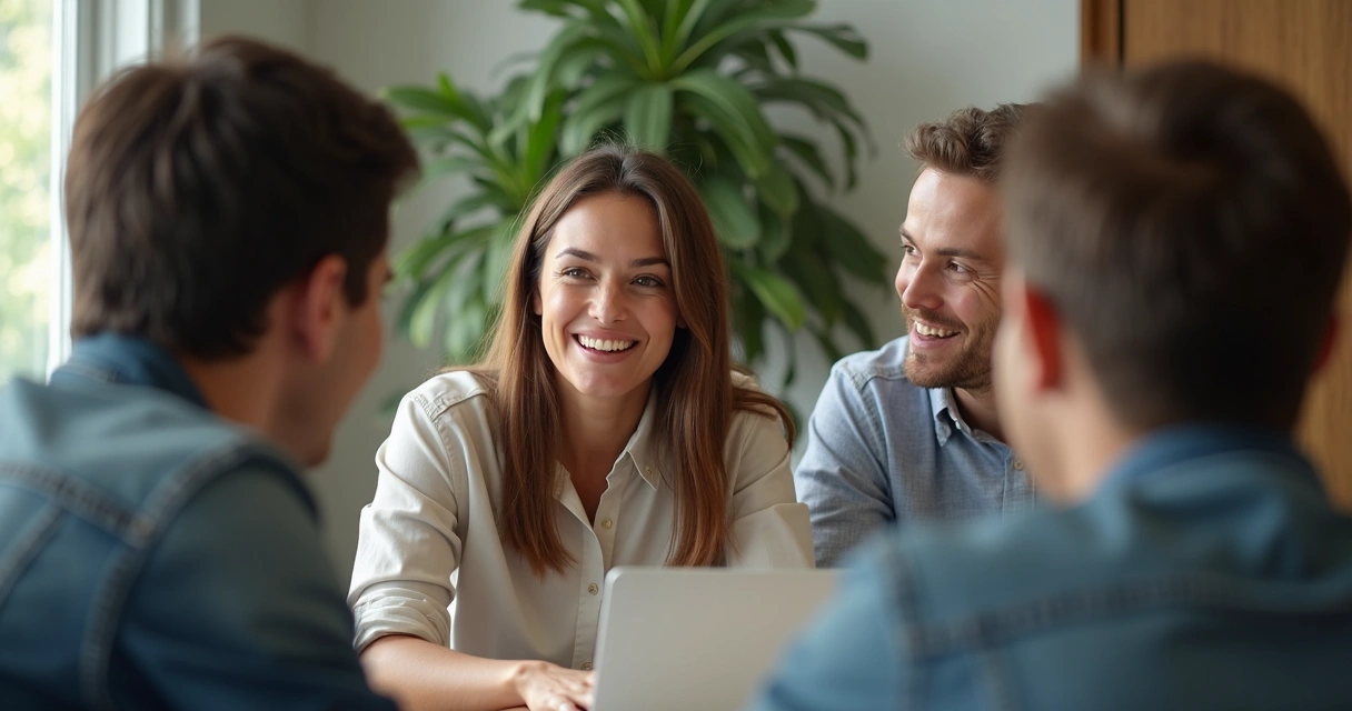 Empleado agradecido recibiendo reconocimiento en una reunión de trabajo 
