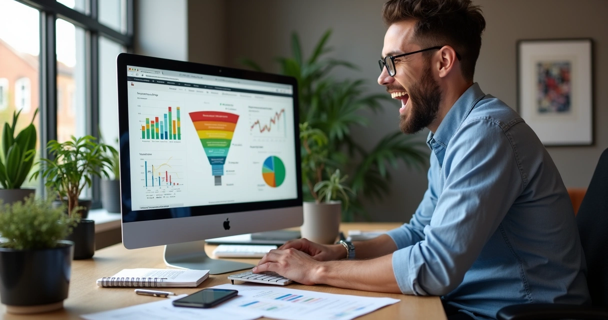 Empresário aplicando estratégias de marketing digital na empresa 