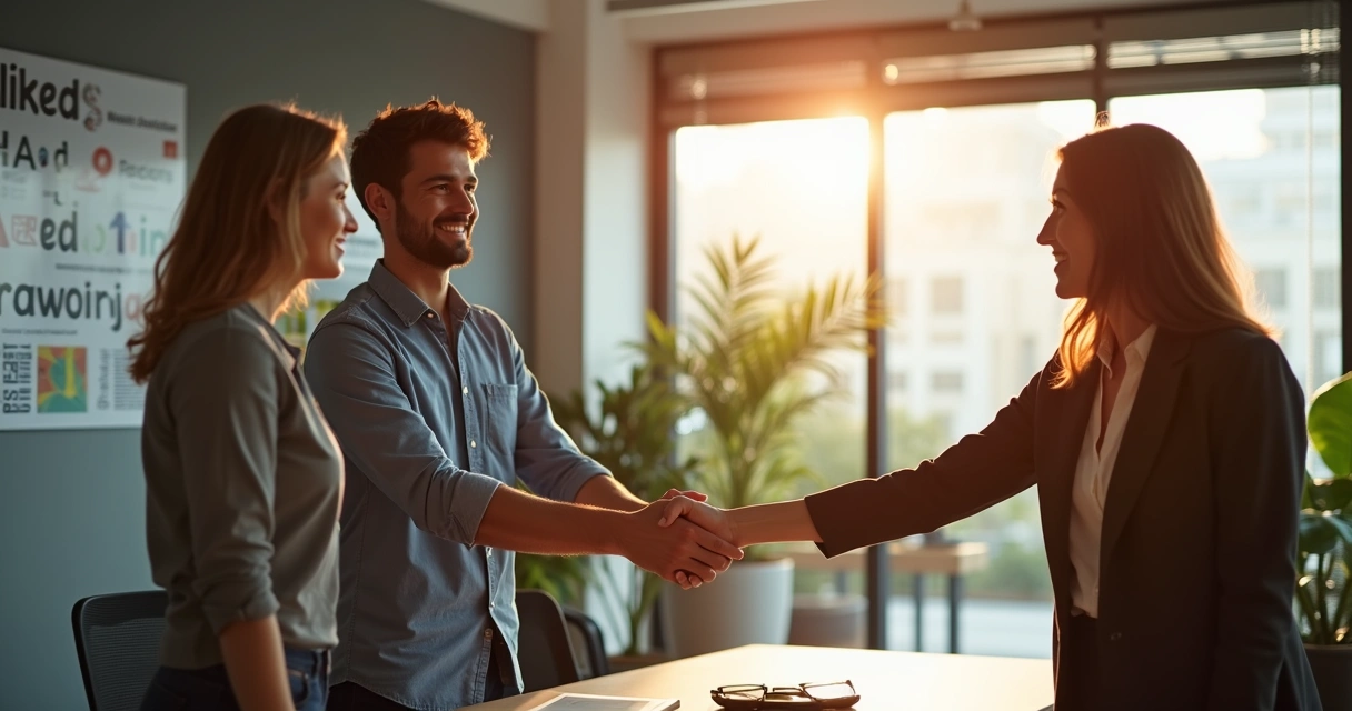 Novo vendedor conhecendo cultura e colegas 