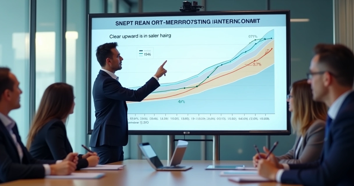 Apresentação de gráfico mostrando aumento de resultados após treinamento 