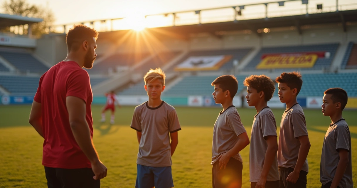 Jovens jogadores recebem orientações finais após a seletiva 