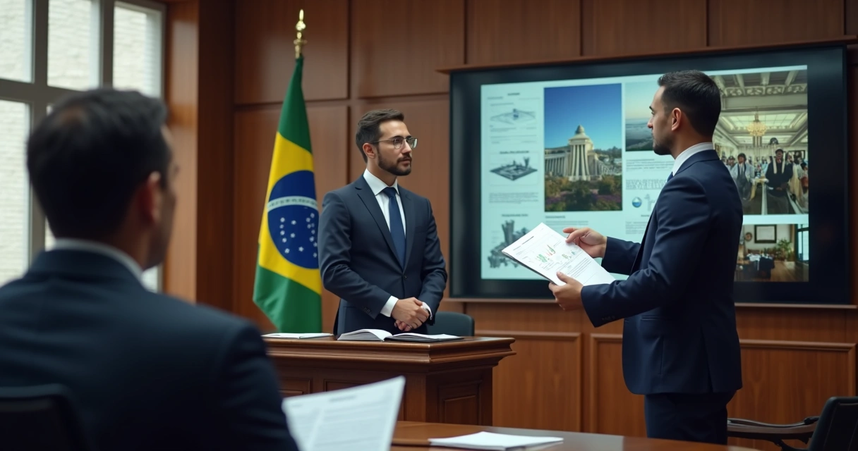 Engenheiro apresenta laudo pericial em tribunal de justiça 