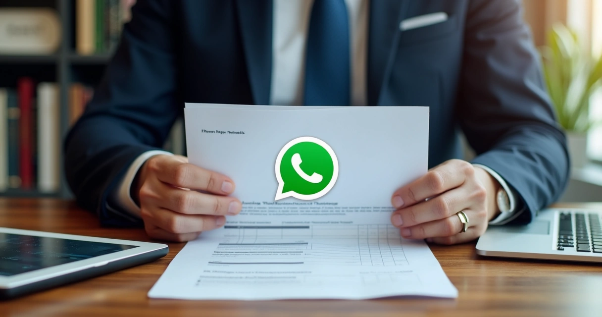 Pessoa apresentando laudo técnico sobre mensagens de WhatsApp 