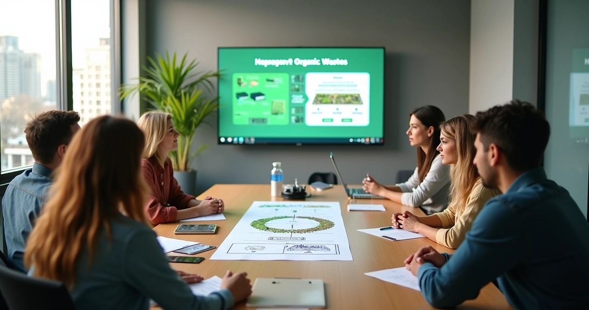 Reunião para apresentação de projeto de reciclagem de resíduos orgânicos 