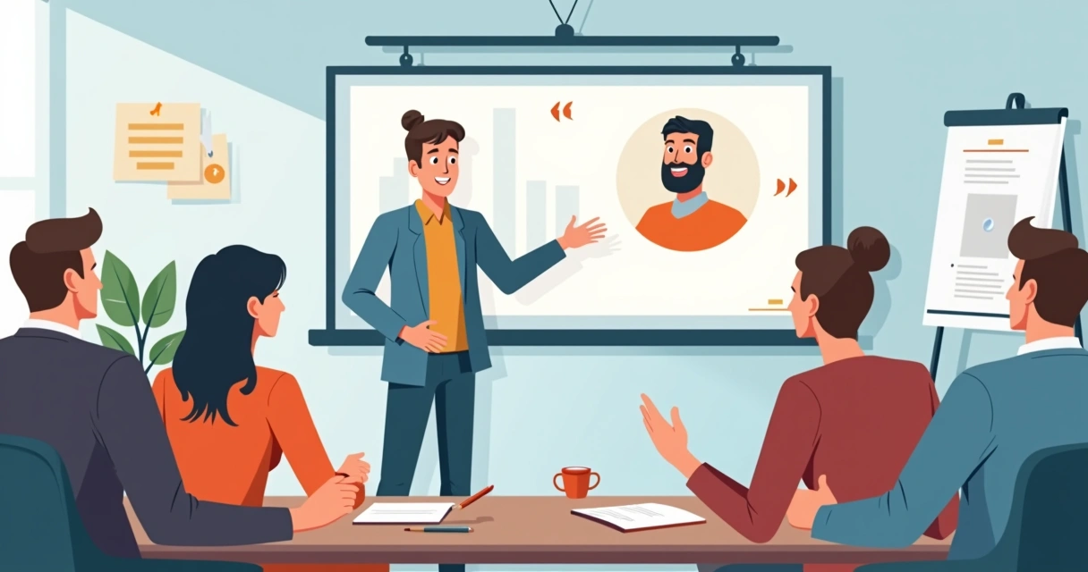 Apresentação comercial com vídeo de depoimento do cliente 