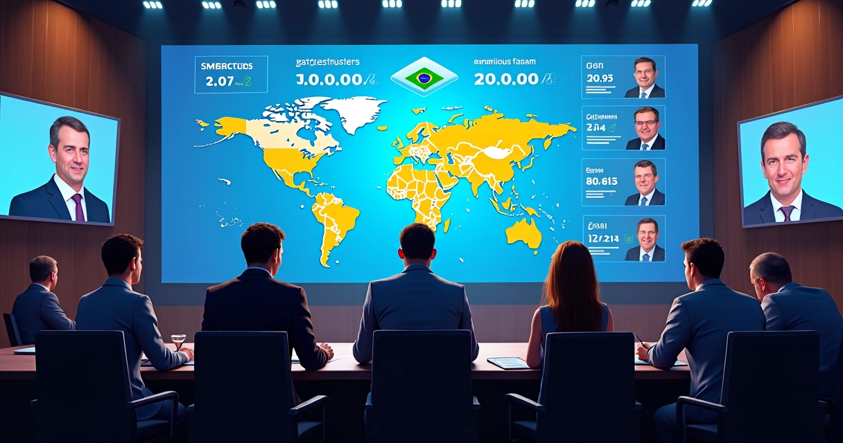 Tela mostrando resultados apurados das eleições no Brasil 