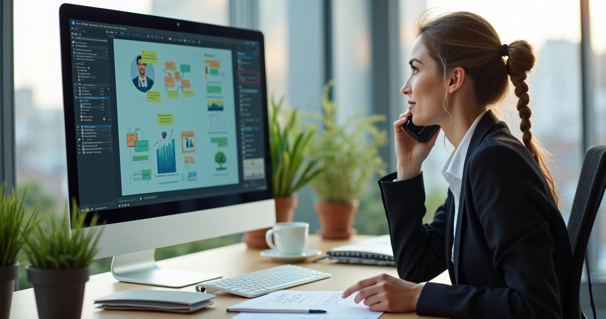 Apresentação de solução para cliente ao telefone 