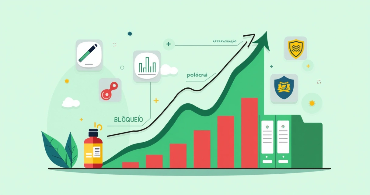 Gráfico de alta taxa de aprovação produtos polêmicos 