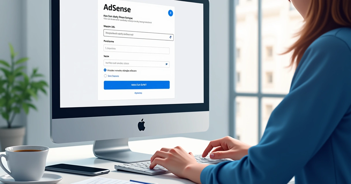 Tela com formulário de inscrição do AdSense sendo preenchido 